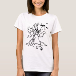 Halloween Baum mit Antlern, Mond und Kürbiskins T-Shirt