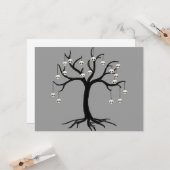 Halloween Baum mit Niedlichen Schädelverzierungen Karte (Vorderseite/Rückseite Beispiel)