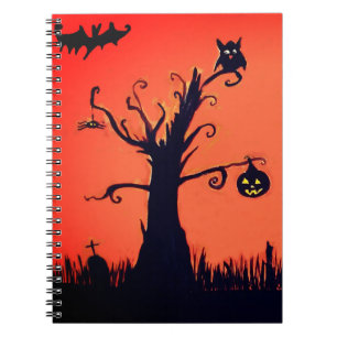 Halloween-Baum-Notizbuch Notizblock