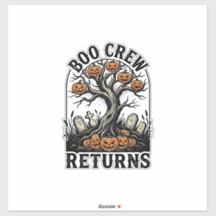 Halloween-Baum-Shirt Vintage Gruseliger Kürbis Gra Aufkleber