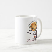 Halloween-Baum und Kürbis Jack-o'-Lantern Kaffeetasse (VorderseiteRechts)