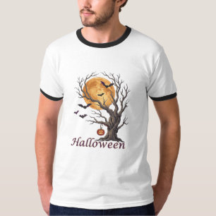 Halloween-Baum und Kürbis Jack-o'-Lantern T-Shirt