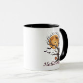 Halloween-Baum und Kürbis Jack-o'-Lantern Tasse (VorderseiteRechts)