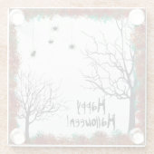 Halloween-Baumspinnen, die Herbstspäne hassen Glasuntersetzer (Rückseite)