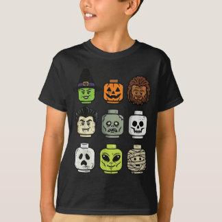 Halloween Bausteine Kopf Süße Steine Kostüm T-Shirt