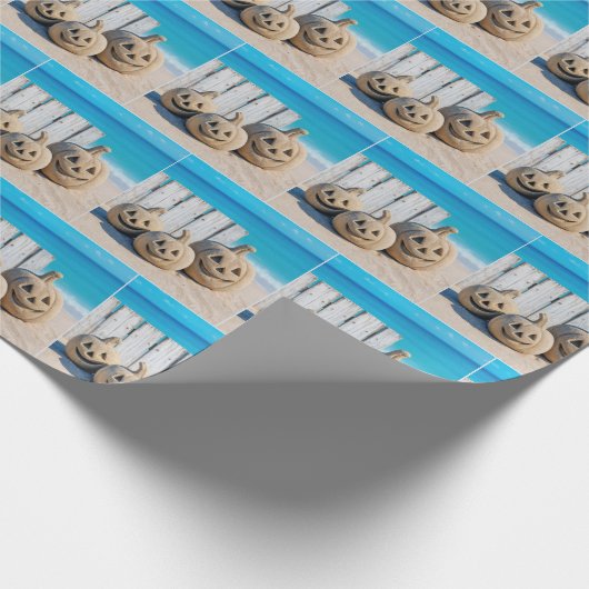 Halloween Beach Jack o' Lanterns  Geschenkpapier (Ecke)