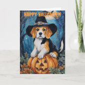 Halloween Beagle Feiertagskarte (Vorderseite)