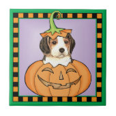 Halloween-Beagle Fliese (Vorderseite)