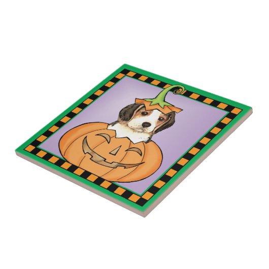 Halloween-Beagle Fliese (Seite)