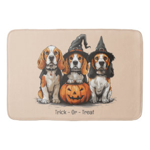 Halloween-Beagle-Hunde für Trick oder Treat Badematte