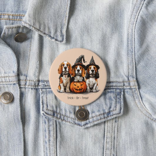 Halloween-Beagle-Hunde für Trick oder Treat Button (Beispiel)