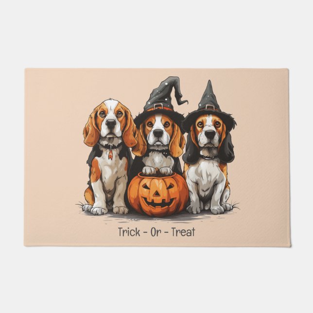 Halloween-Beagle-Hunde für Trick oder Treat Fußmatte (Vorderseite)
