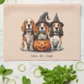 Halloween-Beagle-Hunde für Trick oder Treat Geschirrtuch (Gefaltet)