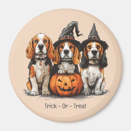 Halloween-Beagle-Hunde für Trick oder Treat Magnet (Vorne)
