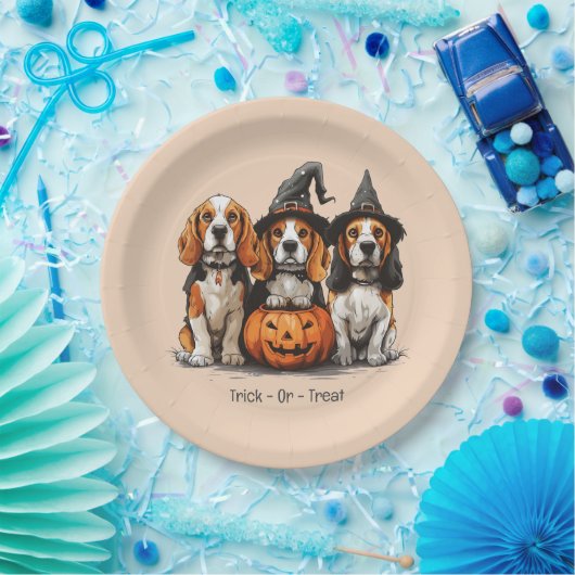 Halloween-Beagle-Hunde für Trick oder Treat Pappteller (Party)