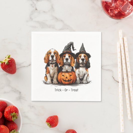 Halloween-Beagle-Hunde für Trick oder Treat Serviette (Beispiel)