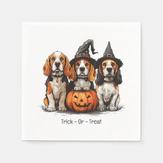 Halloween-Beagle-Hunde für Trick oder Treat Serviette (Vorderseite)