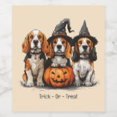 Halloween-Beagle-Hunde für Trick oder Treat Weinetikett (Einzelnes Label)