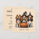 Halloween Beagle Hunde Kürbislaterne Einladung (Vorne/Hinten)