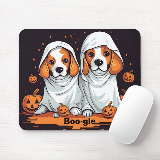Halloween-Beagle in der Funny-Geisterkostüm Mousepad (Mit Mouse)