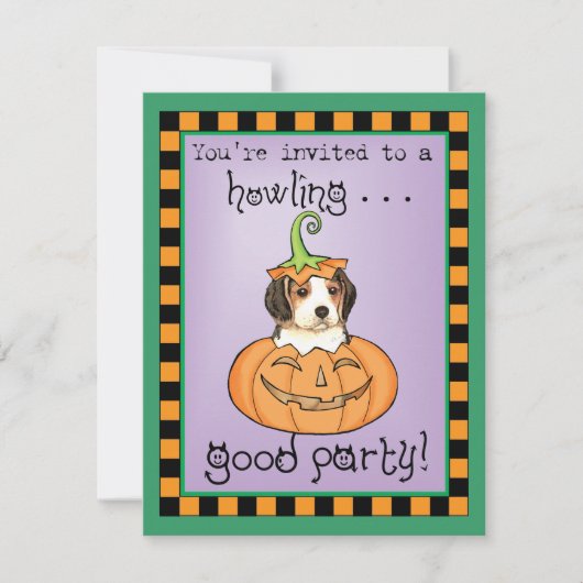 Halloween-Beagle Karte (Vorderseite)