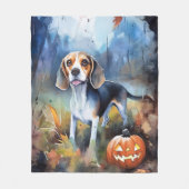 Halloween-Beagle mit Pumpkins Beängstigend Fleecedecke (Vorderseite)