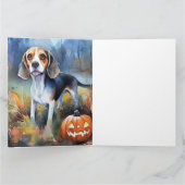 Halloween-Beagle mit Pumpkins Beängstigend Karte (Innenseite)