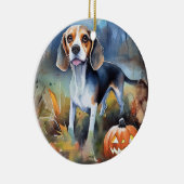 Halloween-Beagle mit Pumpkins Beängstigend Keramik Ornament (Rechts)