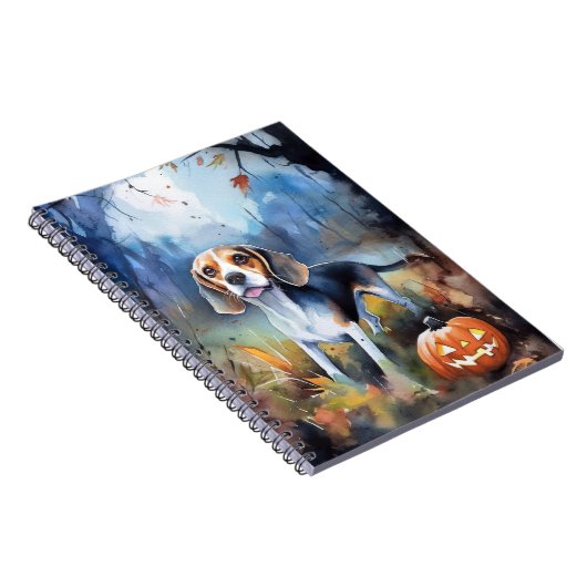 Halloween-Beagle mit Pumpkins Beängstigend Notizblock (Rechte Seite)