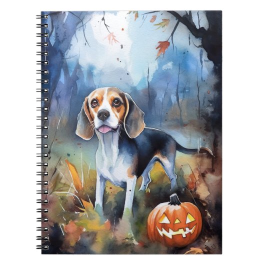 Halloween-Beagle mit Pumpkins Beängstigend Notizblock (Vorderseite)