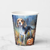 Halloween-Beagle mit Pumpkins Beängstigend Pappbecher (Vorderseite)