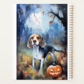 Halloween-Beagle mit Pumpkins Beängstigend Planer (Rückseite)