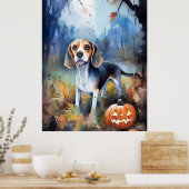 Halloween-Beagle mit Pumpkins Beängstigend Poster (Küche)