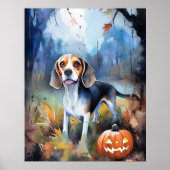 Halloween-Beagle mit Pumpkins Beängstigend Poster (Vorne)