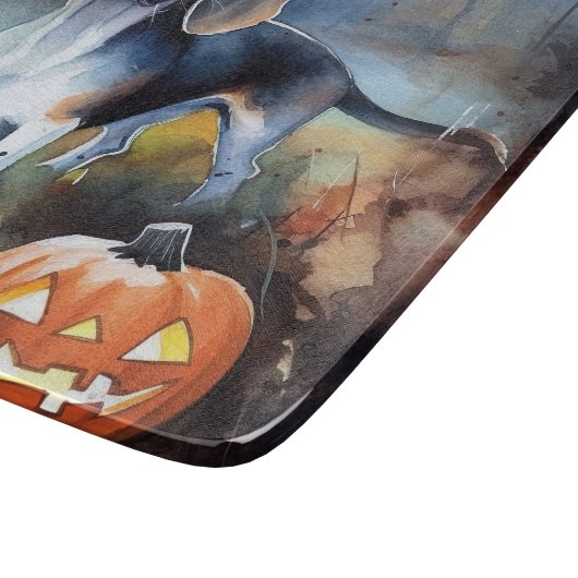 Halloween-Beagle mit Pumpkins Beängstigend Schneidebrett (Ecke)