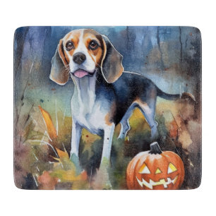 Halloween-Beagle mit Pumpkins Beängstigend Schneidebrett