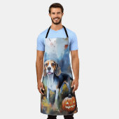 Halloween-Beagle mit Pumpkins Beängstigend Schürze (Getragen)