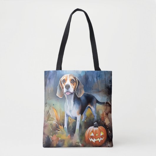 Halloween-Beagle mit Pumpkins Beängstigend Tasche (Vorderseite)