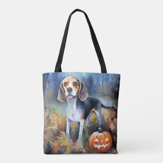Halloween-Beagle mit Pumpkins Beängstigend Tasche (Rückseite)