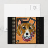 HALLOWEEN BEAGLE POSTKARTE (Vorne/Hinten)