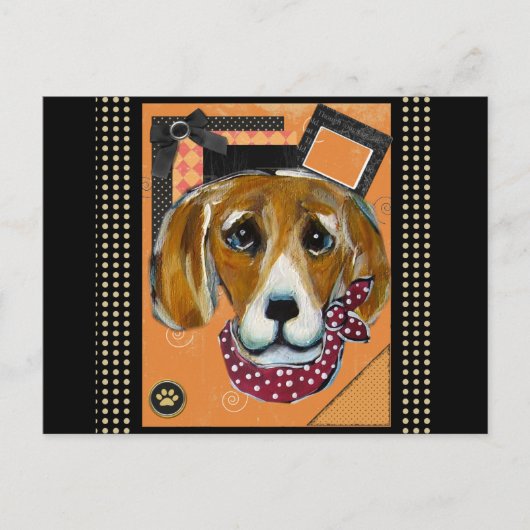 HALLOWEEN BEAGLE POSTKARTE (Vorderseite)