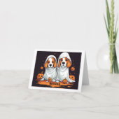 Halloween Beagles in Funny Ghost Costume Karte (Vorderseite)