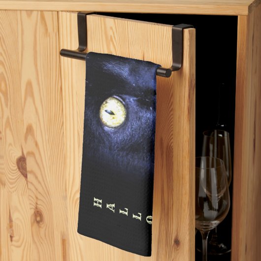 Halloween Beängstigend Black Cat Horror Dunkle Nac Geschirrtuch (Drittel gefaltet)