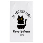 Halloween Beängstigend Black Cat Personalisierter Kleine Geschenktüte (Rückseite)