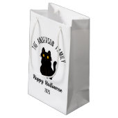 Halloween Beängstigend Black Cat Personalisierter Kleine Geschenktüte (Rückseite Schrägansicht)