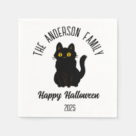 Halloween Beängstigend Black Cat Personalisierter  Serviette