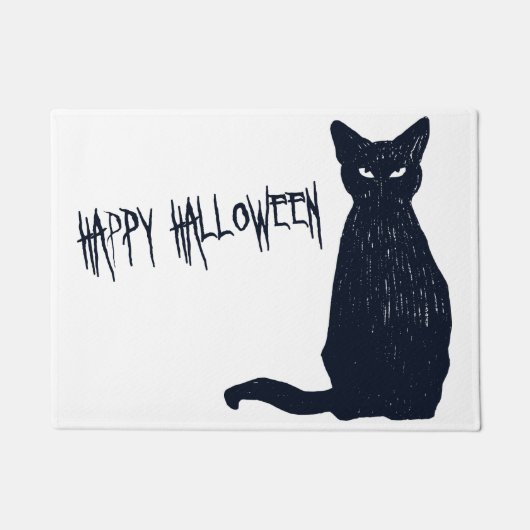 Halloween Beängstigend Black Cat Silhouette Fußmatte (Vorderseite)