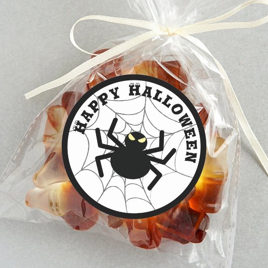 Halloween Beängstigend Black Itsy Bitsy Spiegweb Runder Aufkleber