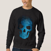Halloween Beängstigend Blue Night Skull Sweatshirt (Vorderseite)