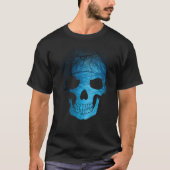 Halloween Beängstigend Blue Night Skull T-Shirt (Vorderseite)